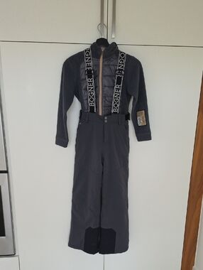 Bogner Charcoal Gray Ski Bib Pants with Fleece